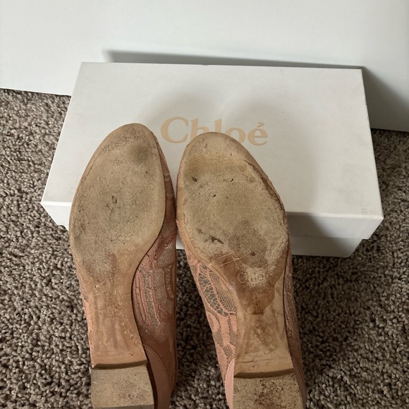 Chloe Lace flat Ballerinas size 38 Excellent Condition with Original Box nude - Picture 4 of 4
